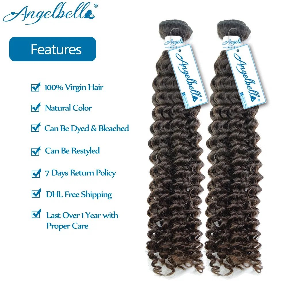 Angelbella Hotsales Human Hair 1b# Deep Curl Remy Hair Weft