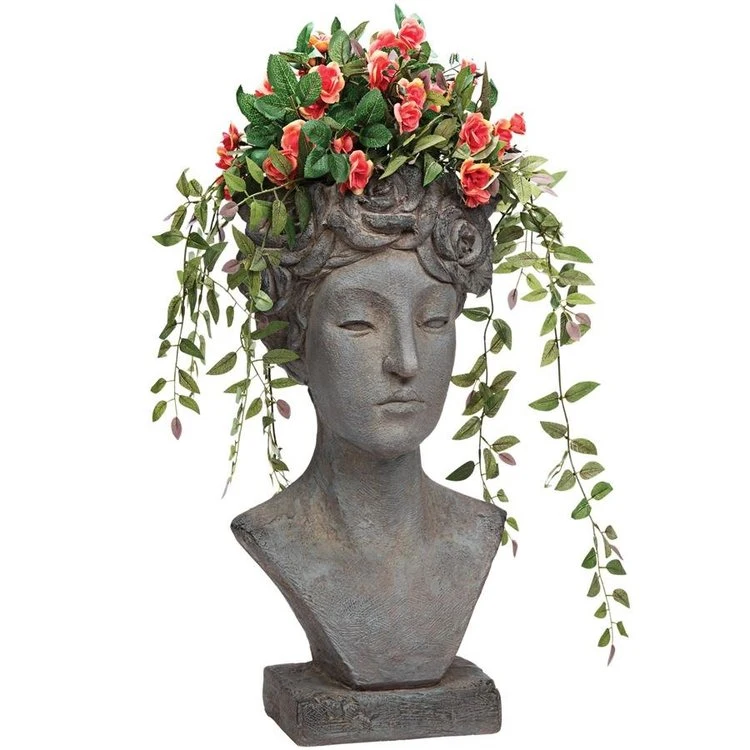 Natural Crafts Roman Nymph of Flowers Sculptural Flower Pot