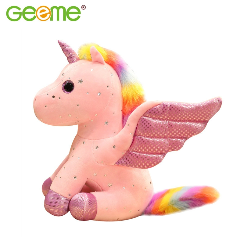 Fabricante de regalos para niños de promoción de peluche suave Angel Unicorn juguete de felpa con alas