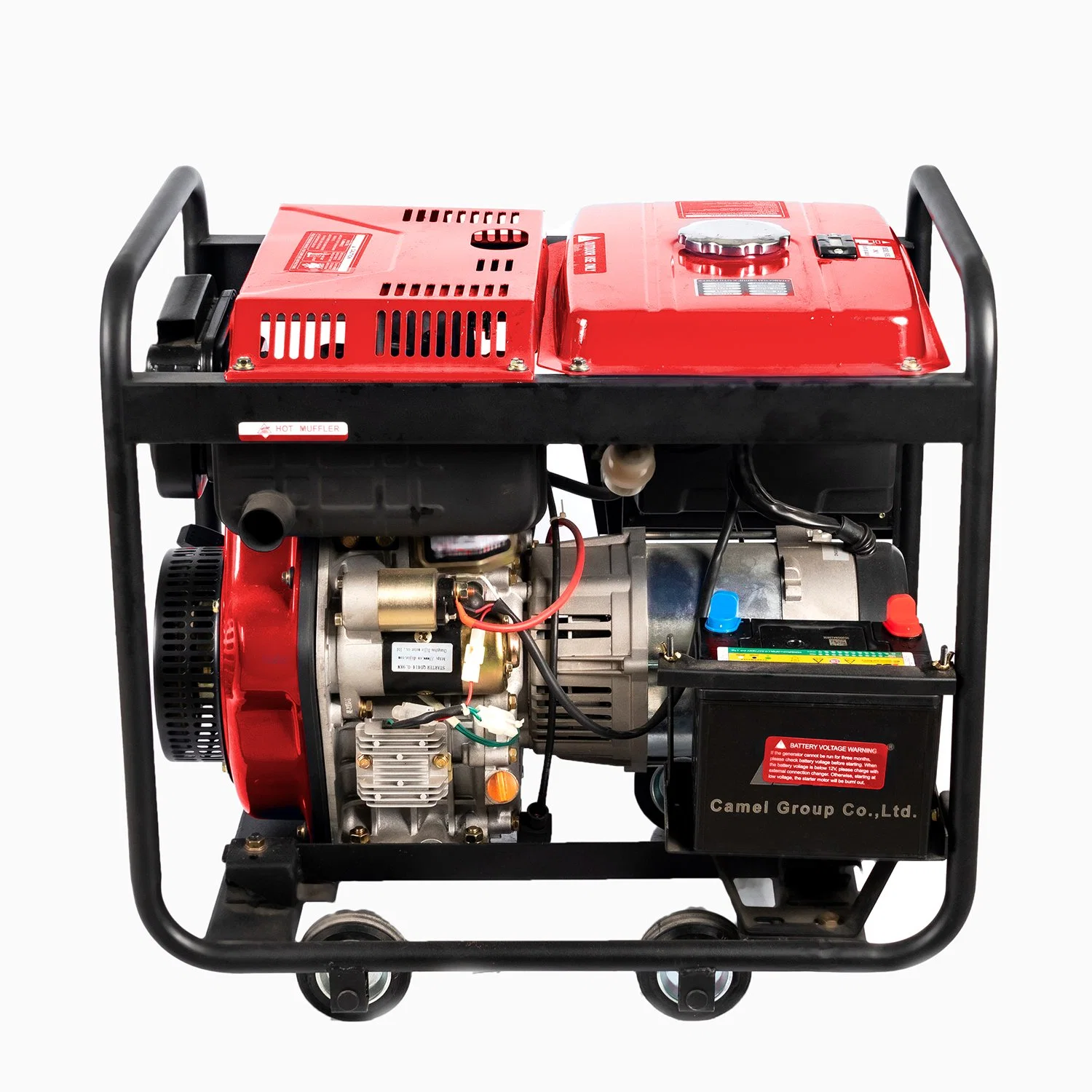 5kw Open Type Diesel Generator with 4 Small Wheels for Light Tower