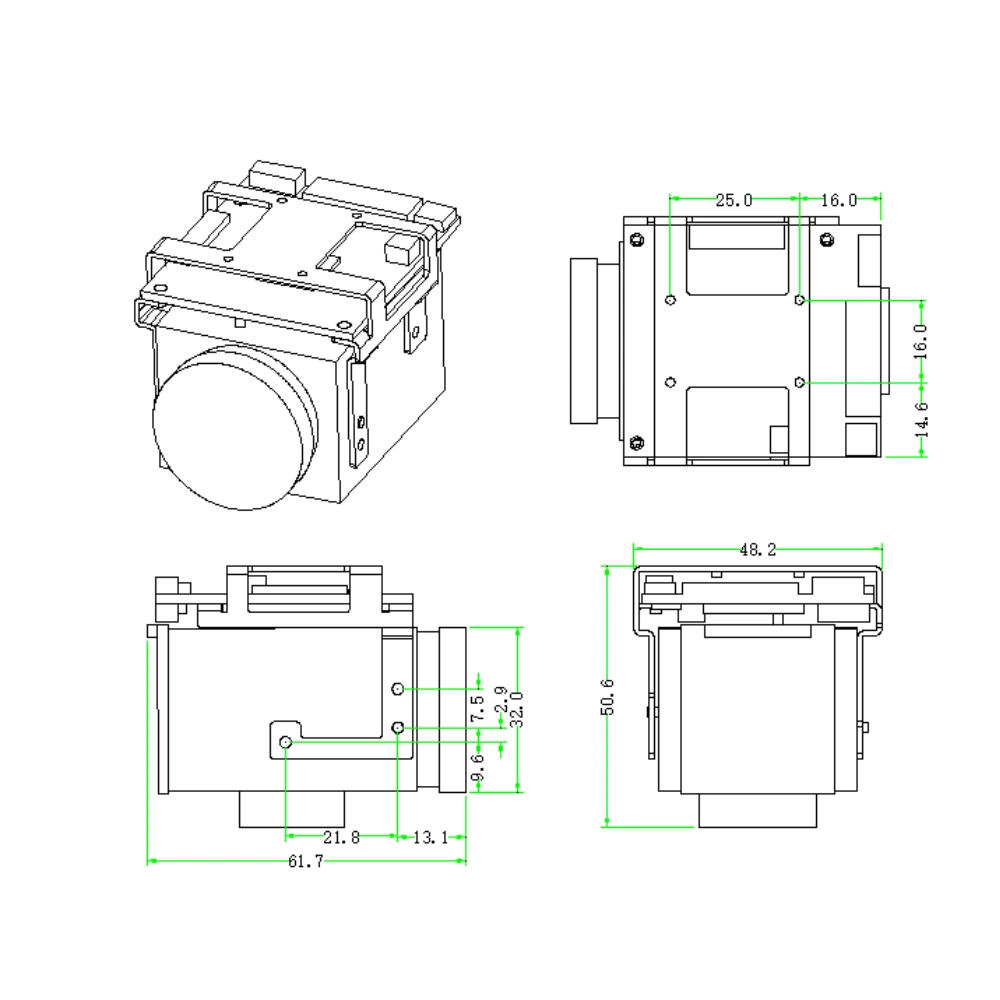 Univision High Resolution 10X Zoom Ndaa Camera Module for Uav