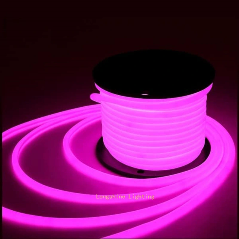 24V de 360 grados de LED de color rosa brillante luz de neón para decoración de exteriores