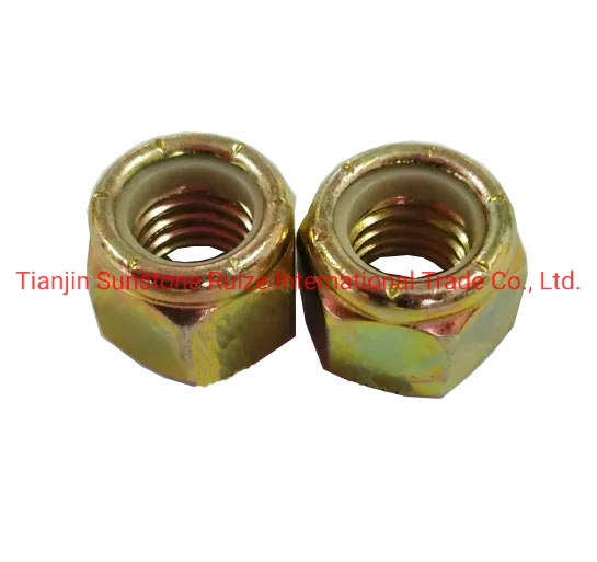 DIN985 Yellow Zinc Plated Hexagon Nylon Insert Lock Nut M5