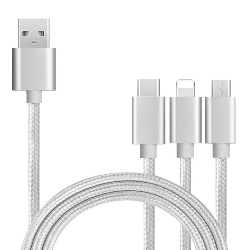 Type C Nylon Braided Aluminium Alloy 3 in 1 4 in 1 USB Cable Multi 3 in 1 Cable Charger