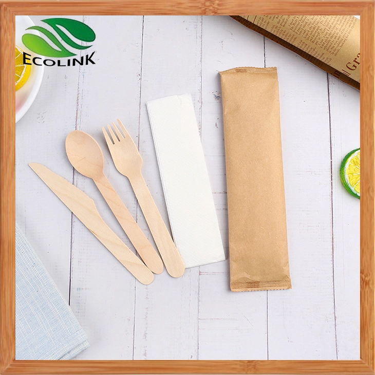 Natural Biodegradable Disposable Wooden Cutlery for Party Camping BBQ Birthdays Picnics