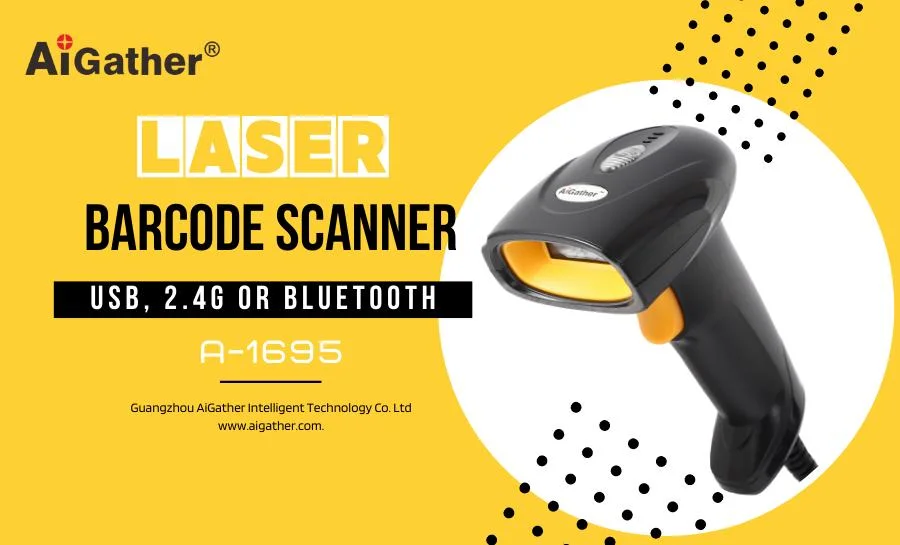 Aigather A1695bt Laser Wireless Barcode Scanner (large capacity battery)
