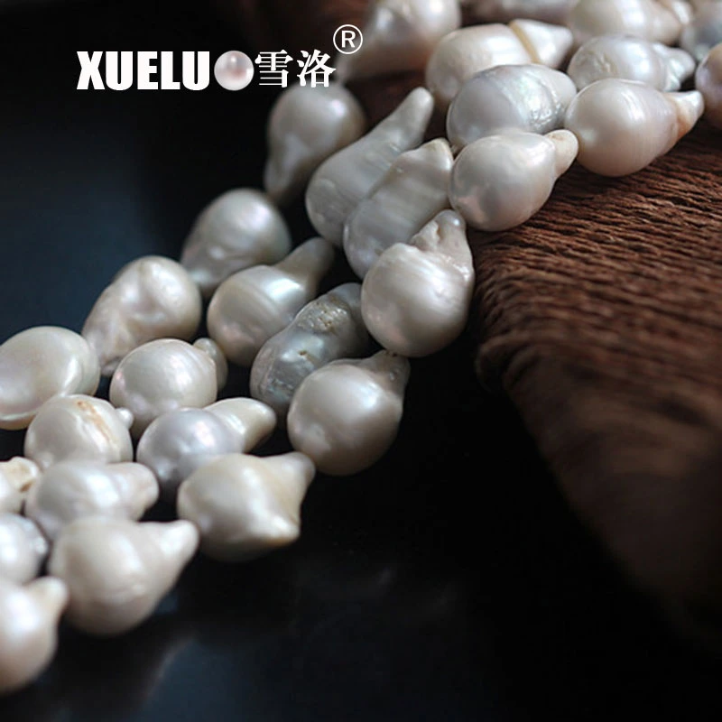 14-16mm Ab Quality Natural Cultured Freshwater Nucleated Baroque Pearl Strings (XL190020)