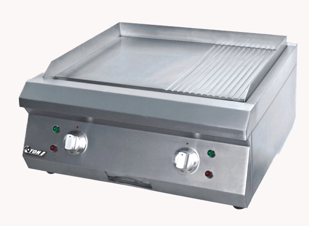 La mitad y mitad eléctrico plana ranurado Griddle Máquina Et-Pl-600BP