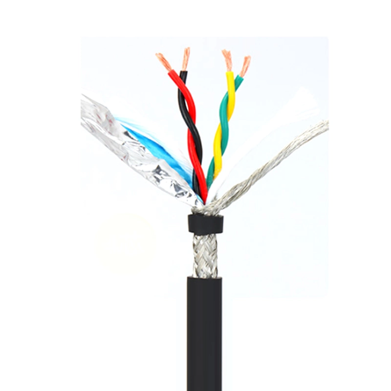 Twisted Pair Shielded 4 Core Signal Control Wire 485 Communication Wire Copper Core UL20379 PVC 4 * 0.5mm2 Electrical Cable