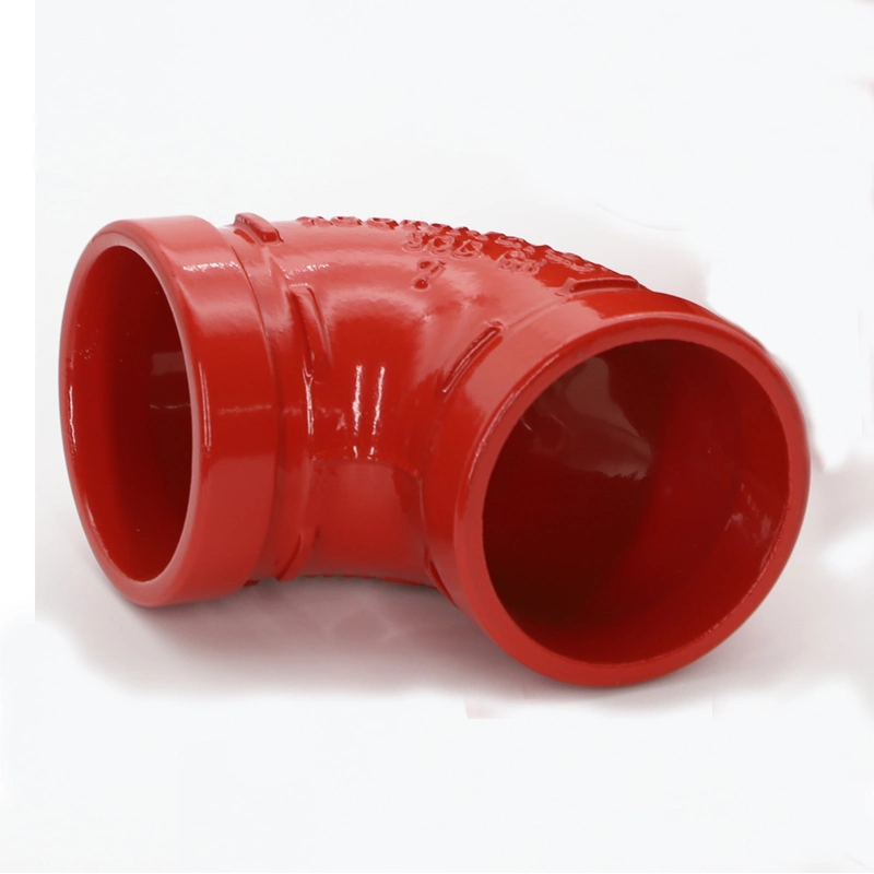 Ductile Iron Grooved Fittings Grooved Elbow 90 Degree FM, UL Epoxy Red