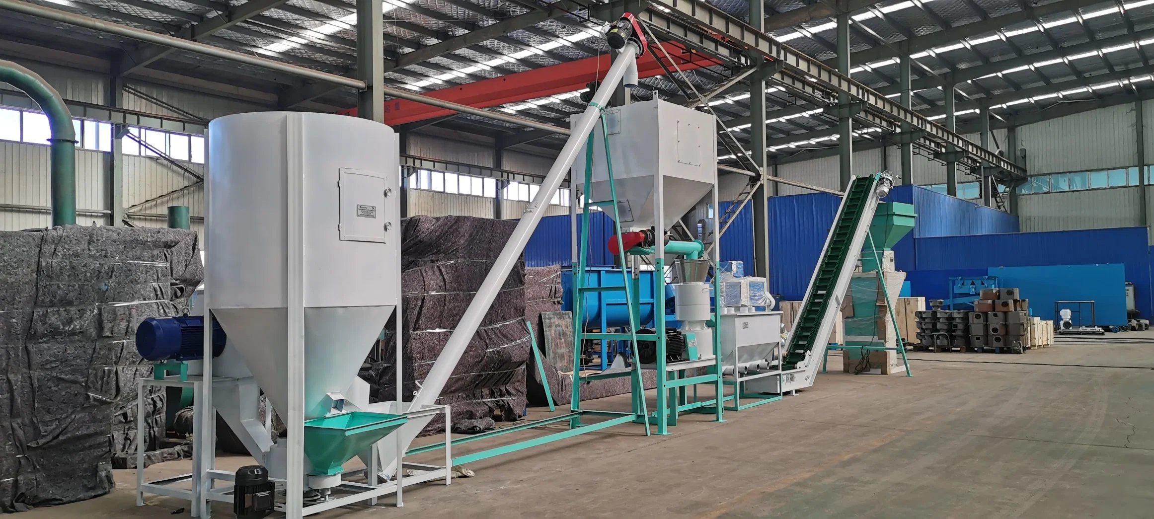 Pellet Feed Production Complete Set Farm Animal Feed Pelletizing Production Line