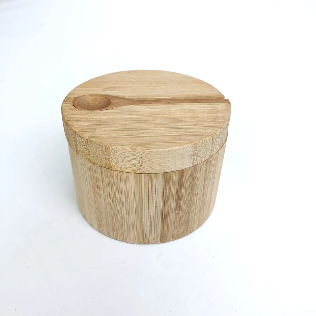 Bamboo Seasonings Box Mini Spoon Salt Container Wood Pepper Storage Spice Cellars