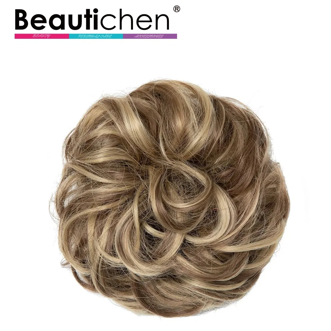 Beautichen tecer em fibra sintética de Cabelo encaracolado Postiches Pour Messy Fake Scrunchies Hairpiece Extensão de cabelo para as mulheres peruca