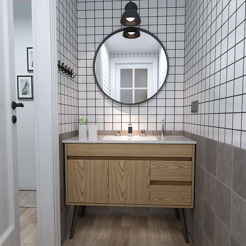Solid Wood Hotel Modern Bathroom Furniture Vanity Bathroom Products