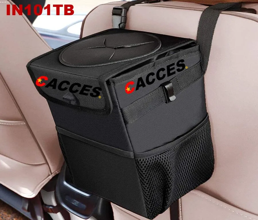 Carro Popular Cacces Bin,aluguer de caixote do lixo com tampa,Dobrável e&amp;Leak-Proof que se pode pendurar Carro Trash Can,Refrigerador Carro adequado para carro/camião/SUV/Minivan Suprimento original de fábrica