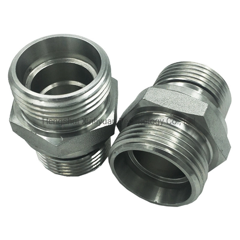 Double Hexagonal Female Hydraulic Fitting and Steel Hose Adaptor