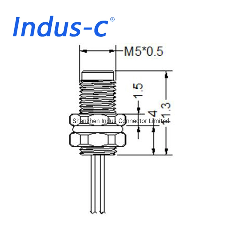 M5 polos 4 conector macho con tira de luz LED impermeable de cable Conector