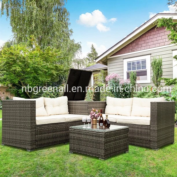 Four-Piece Outdoor Patio Garden Rattan Wicker Home Hotel Sofa Set Furniture