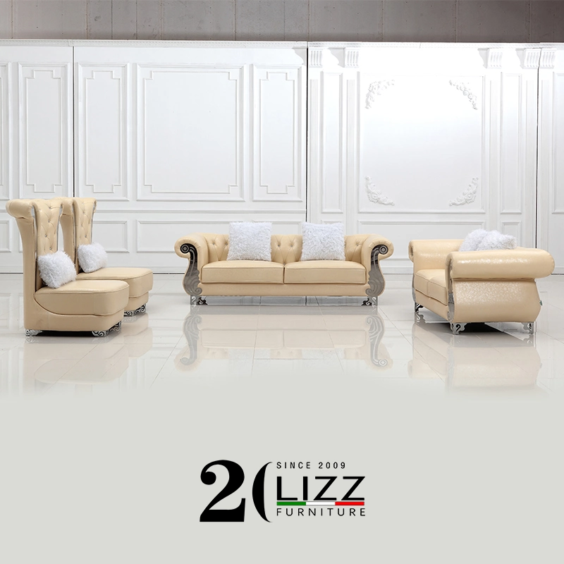 Salón Sofá de cuero Sectional Sofá Blanco conjunto de sofás Muebles modernos Mobiliario de casa