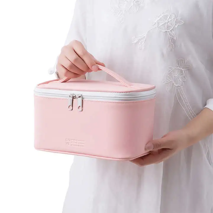 Cosmetic Organizer Bag Makeup Box Ladies PU Leather PE Bag