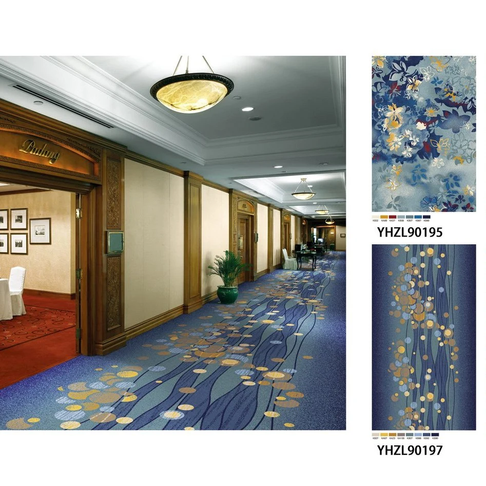 Wall to Carpet Hotel Hallway Cinema Oriental Think and Soft Flooring Wilton Nylon Printing Carpet Rug