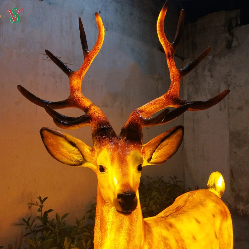 LED Fiberglass Resin Deer Animal Craft for Ambient Decoration