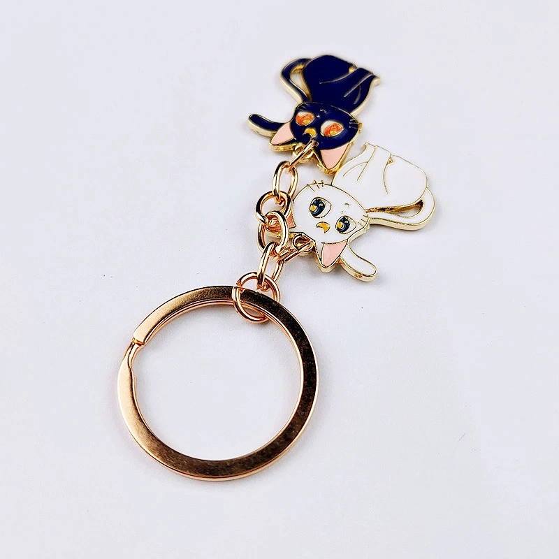 China Manufacturer Sailor-Moon Luna Cat Kitten Cute Key Ring Keychain