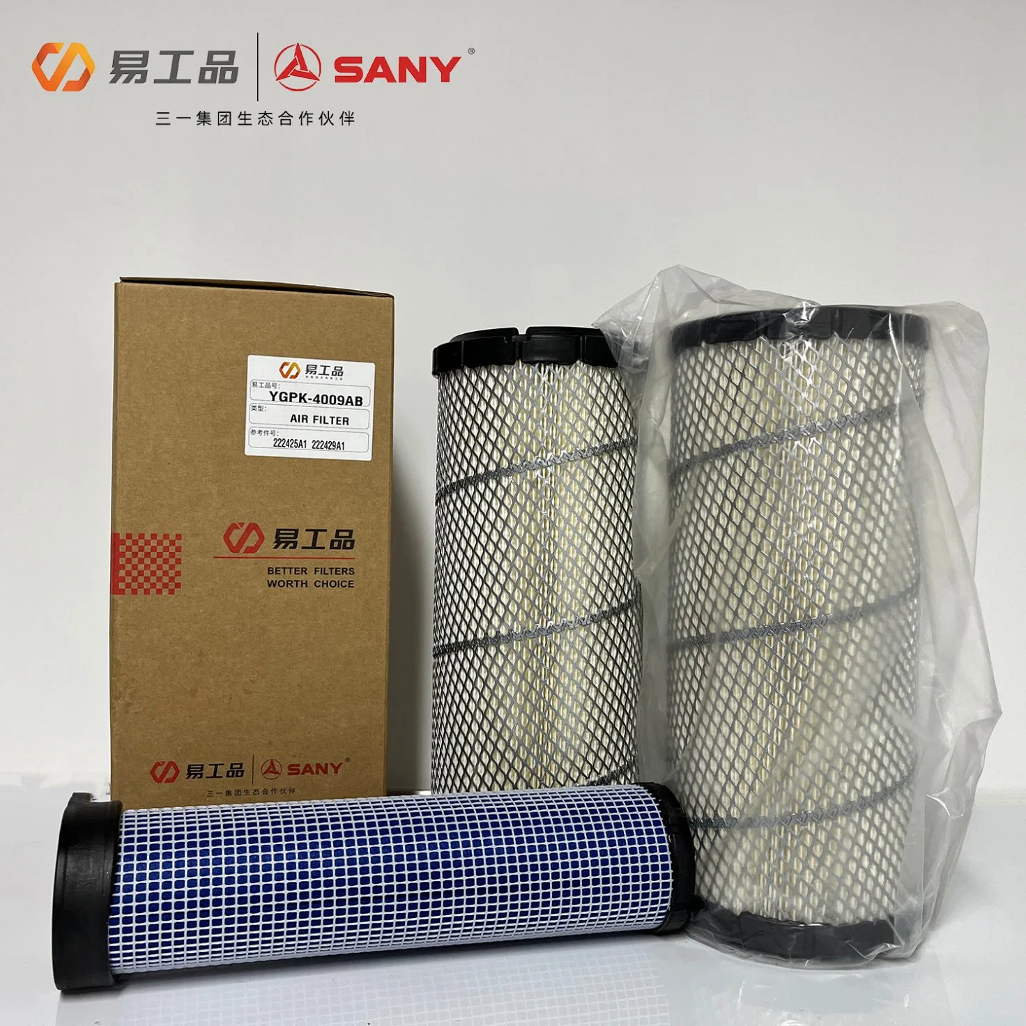 Excavator Auto Parts for Sy55c Model, Air Filter Set, Filter Engine Parts