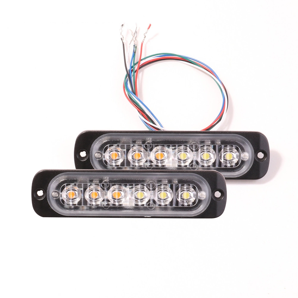 6LEDs 12W Strobe Mode Flash Side Lights DC 12V 24V Car LED Lamp Truck SUV Pick up Auto Lighting Accessories