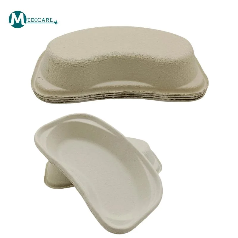 Biocompatible Paper Kidney Bowl Kidney Shaped Tray Basin Reusable Molded Pulp Dental Lab Instruments Surgical Trays