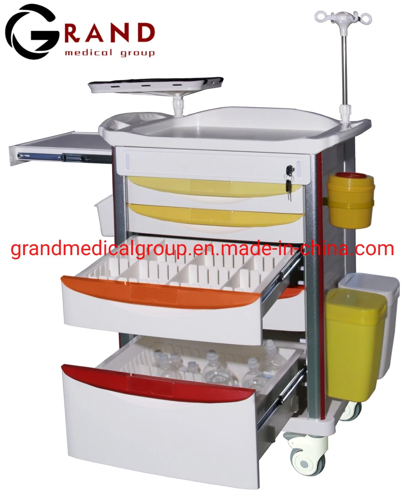 Long Service Life Aluminum Steel and ABS Structure Emergency Hospital Trolley Cart