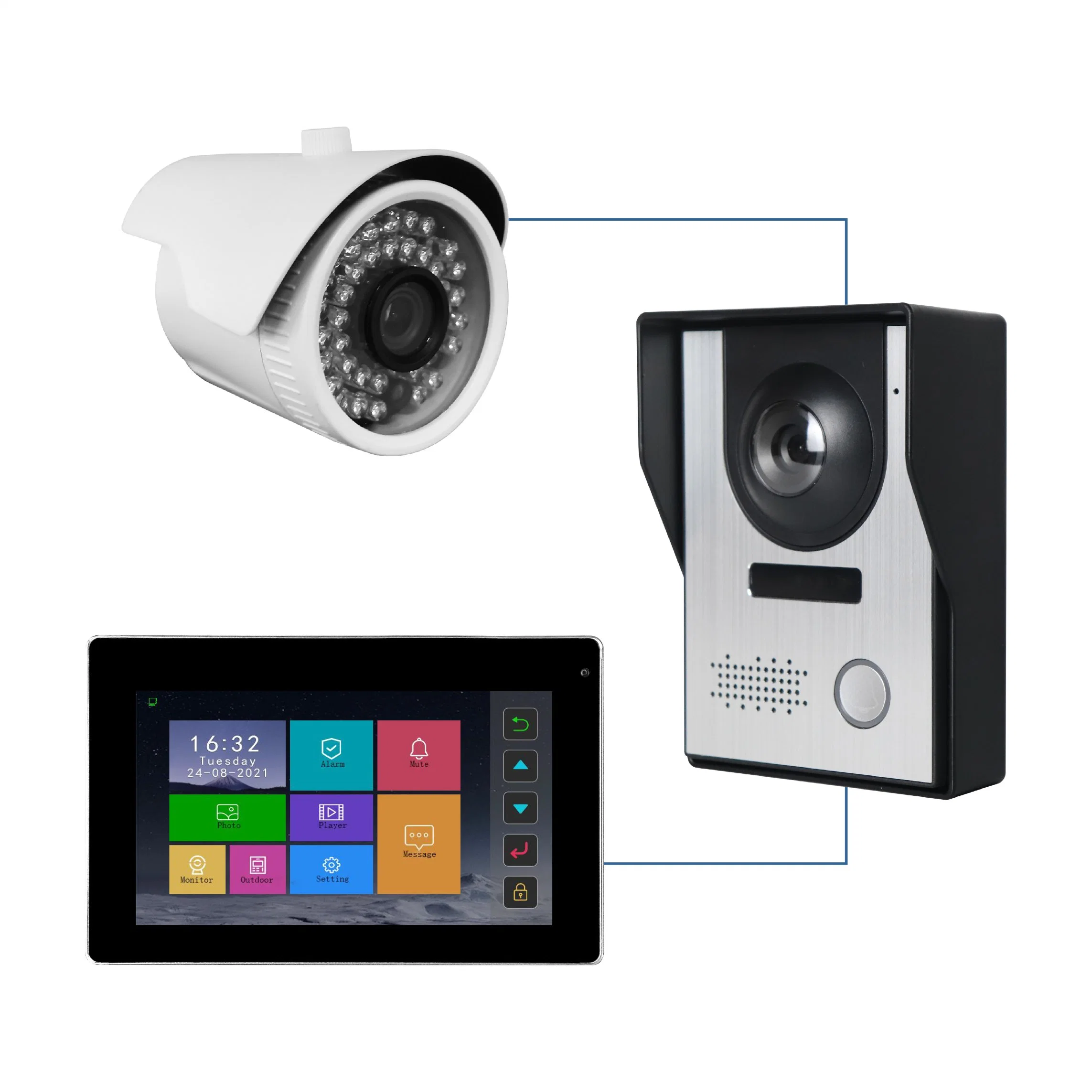 Doorbell Camera with Monitor Intercom System for Villa
