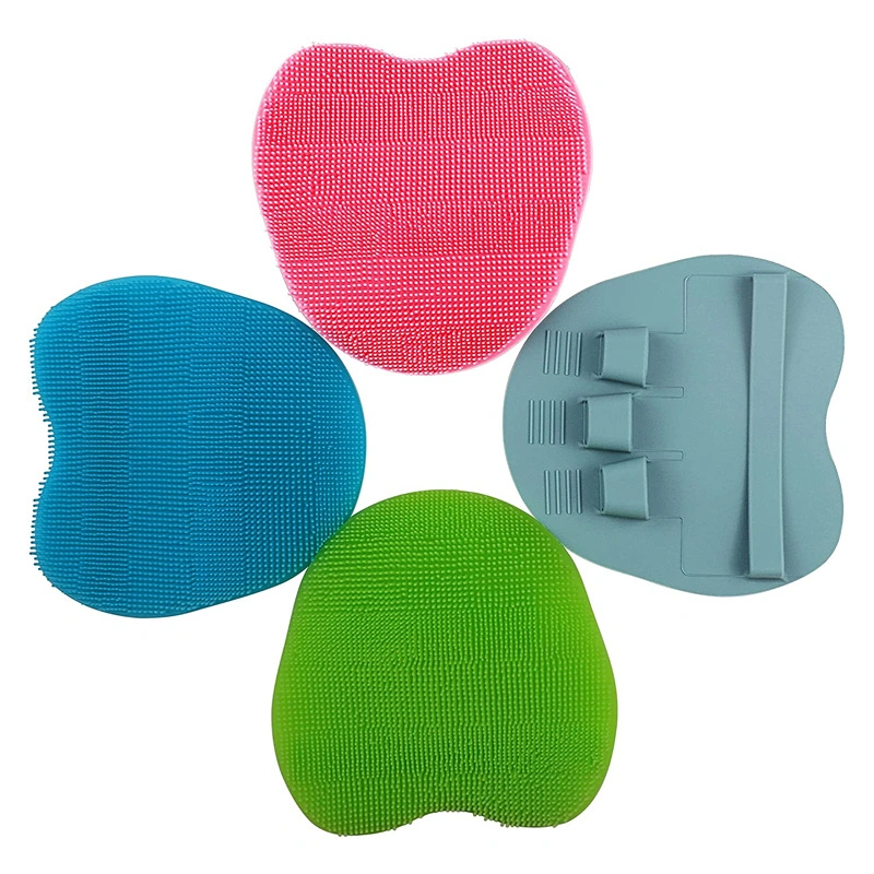 Handheld Silicone Rubber Baby Bath Scrub Brush Cleansing Body Brush