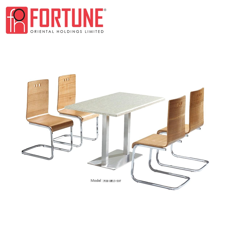 Chinese Wood Unique Stainless Steel Restaurant Dining Tables and Chairs