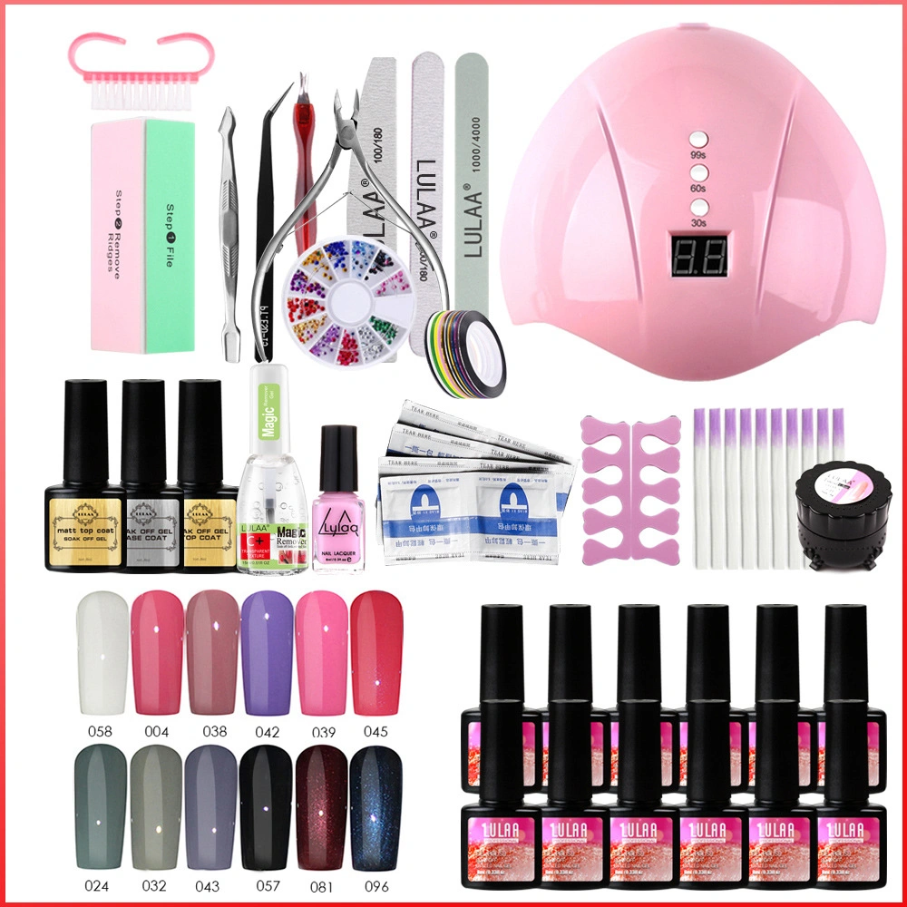 Professional Poly Gel Acrylic Polish Gel Polish Nails Art Kit Set with UV Lamp