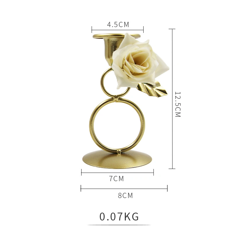 European Gold Romantic Ring Candle Holder