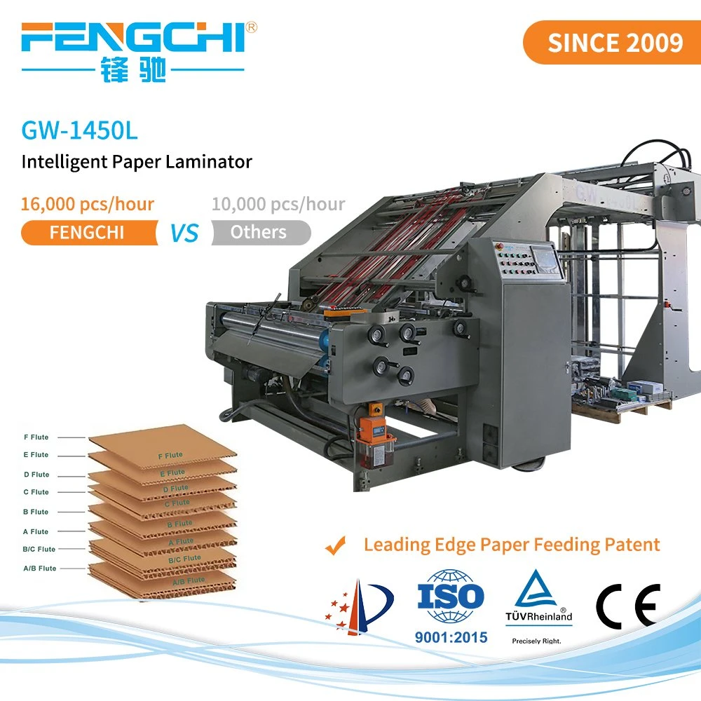 Gw-1450L High Speed Label Printing Flute Laminating Machine for Printing Industry