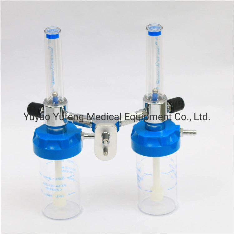 Dual Oxygen Flow Meter an Inlet Filter and Inlet Extension Portable Pressure Double Flowmeter