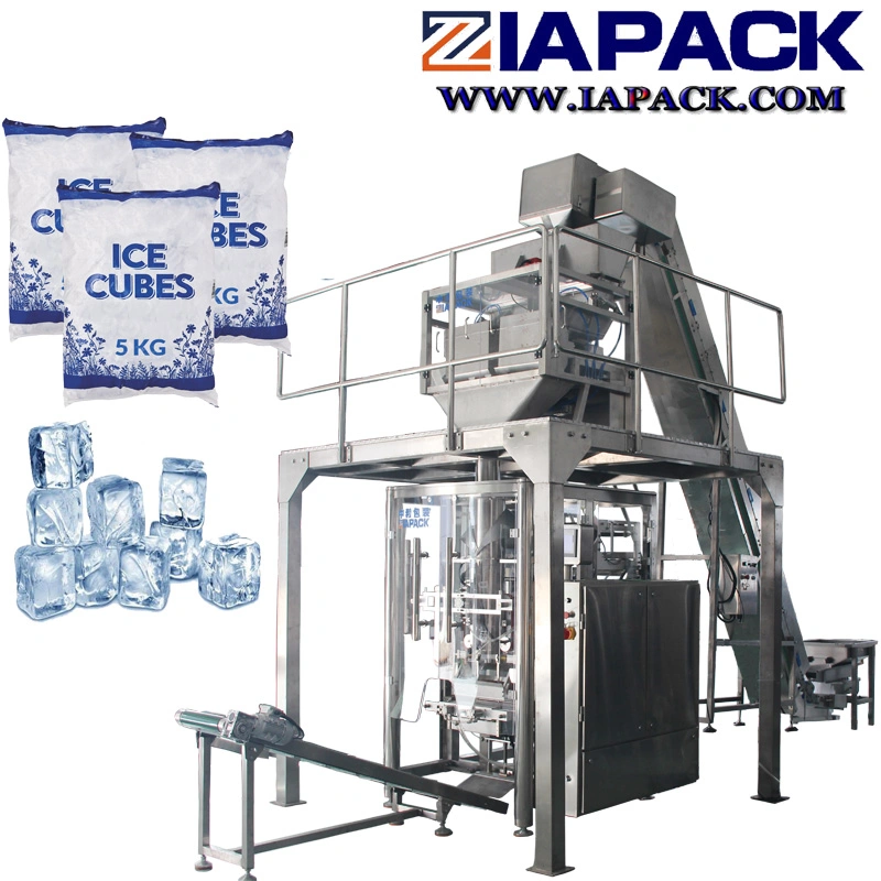 Caixa de plástico bag Vffs multifuncionais vertical com um peso de enchimento de embalagens de estanqueidade da máquina de embalagem para 1-10kg Ice Cube, Tubo de gelo, alimentos congelados, Grânulo