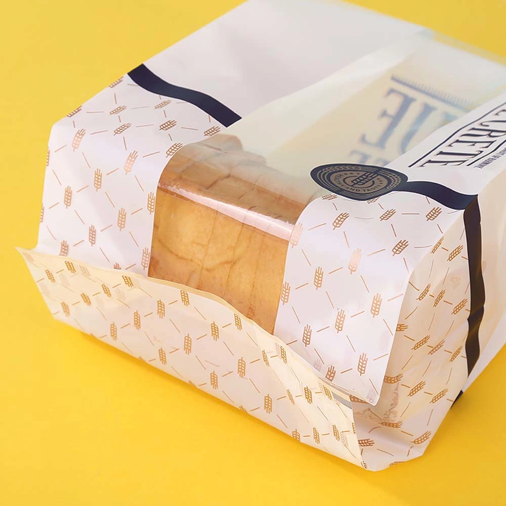 Eco Friendly Food Grade Bakery Kraft Paper Bread Packaging Bag with Window