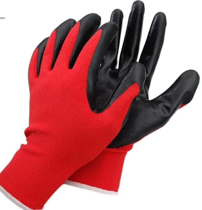 Cheap Nylon/Spandex Knitted Liner Crinkle Latex Coated Gloves on Palm with Good Grip and Wear Resistance