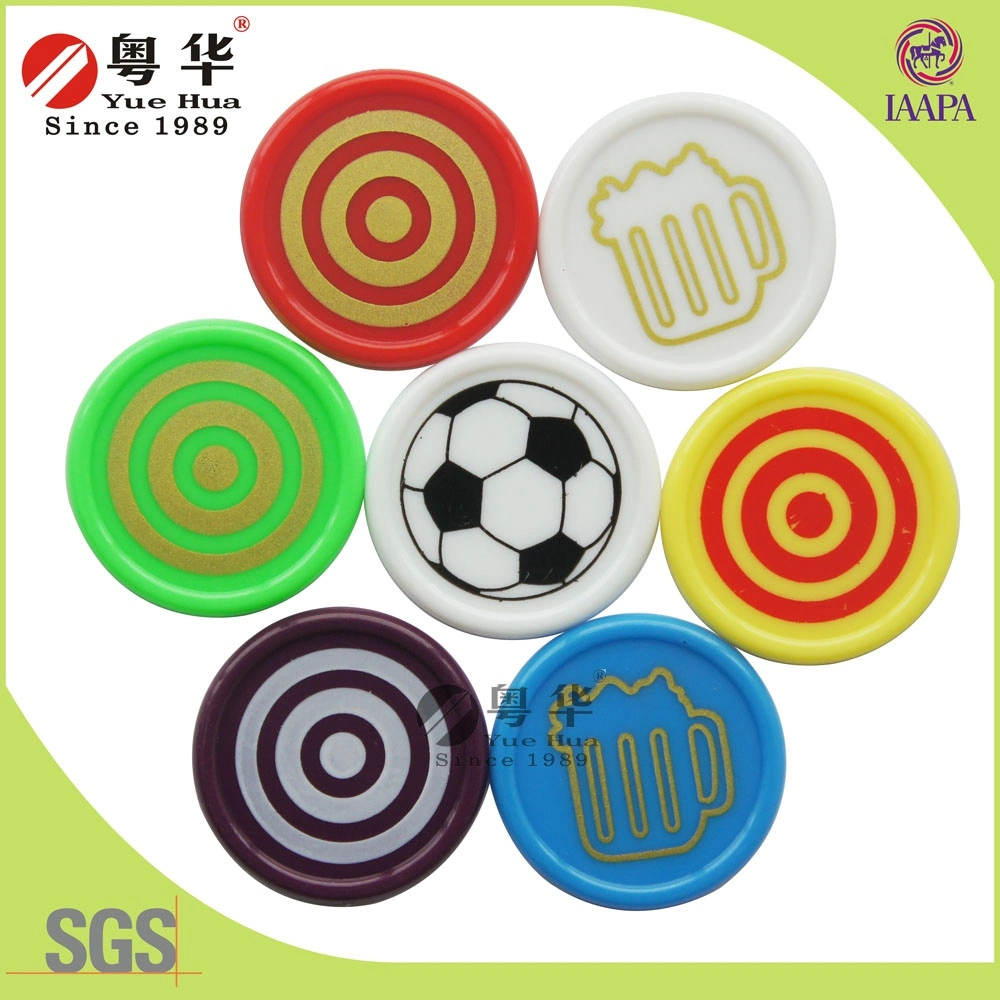 25mm New Arrival Cheap Price Mix Color Plastic Game Coins Plastic Token Coins Printed Logo Numbers for Coin Operated Machine