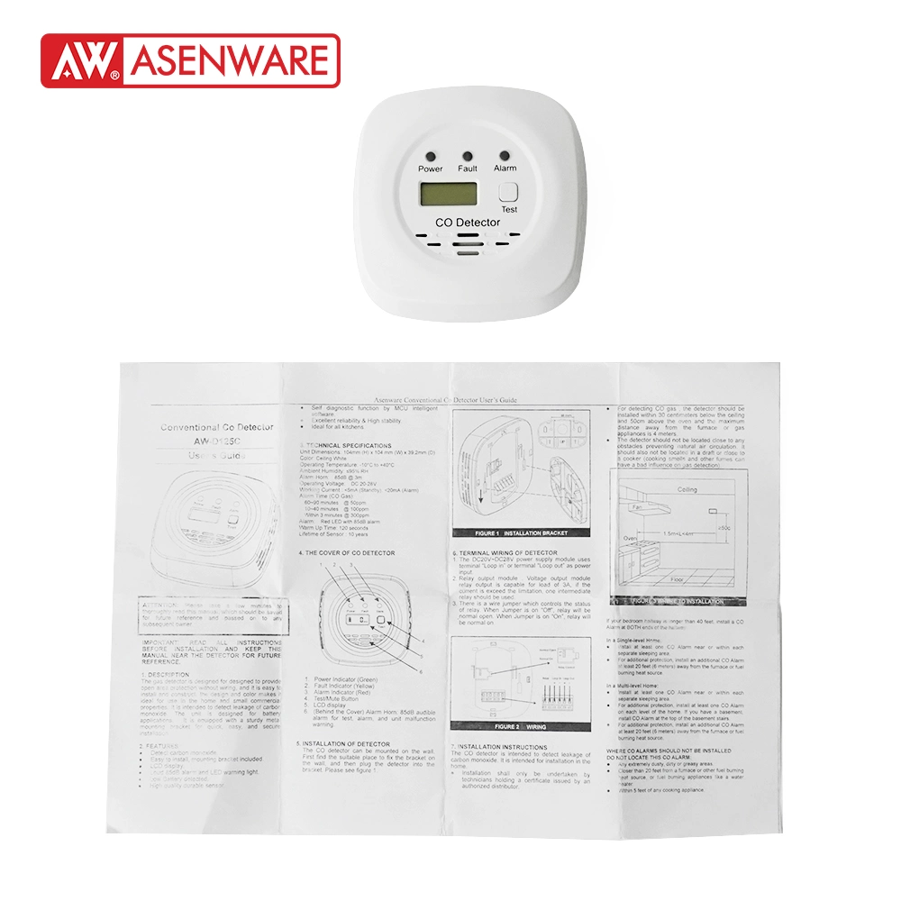 Carbon Monoxide Alarm Battery Operated Detector