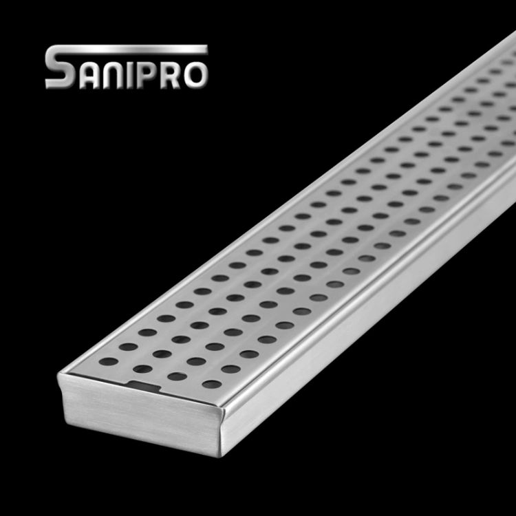 Sanipro Modern Balcony Toilet Bathroom Anti Odor Shower Channel Wedge Wire Grate Floor Drain Stainless Steel Linear Drains