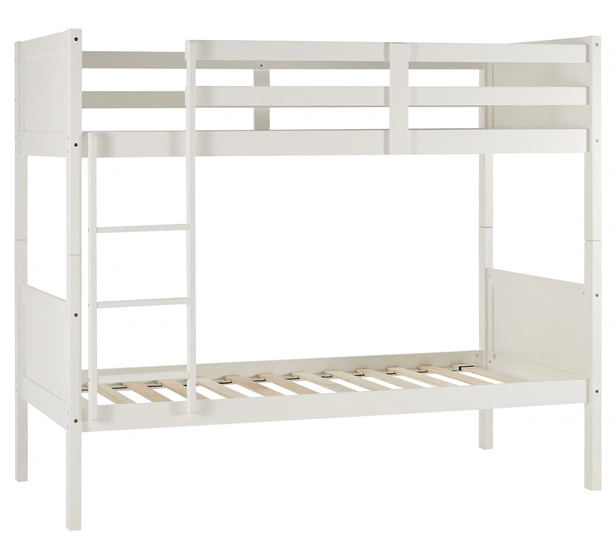 Wholesale/Supplier White Painted Wooden Bedroom Furniture Double Bunk Bed for Home and Dormitory Use