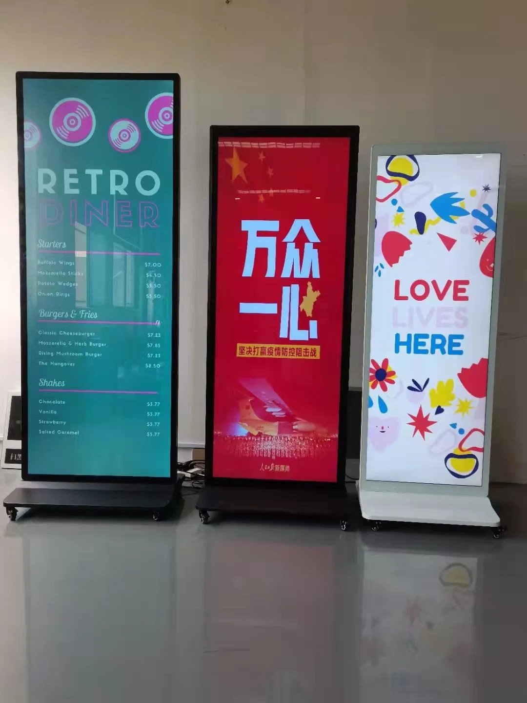 شاشة LCD LED Digital Poster Kiosk Totem رخيصة 75 بوصة لاعب إعلاني