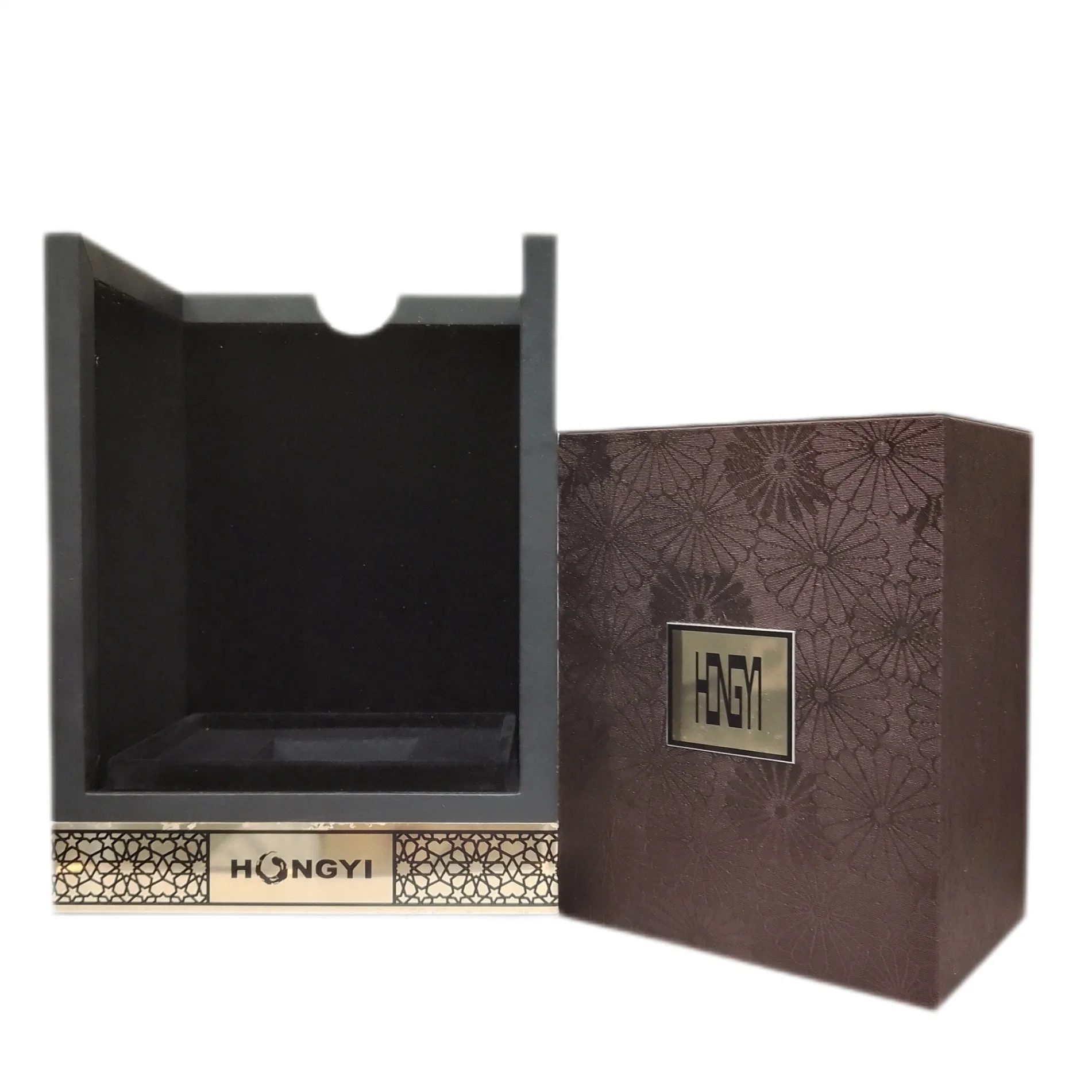 Hongyi High Quality MDF Popular Royal Perfume Customized Solid Wooden Box for Packaging China Box French Perfumes
