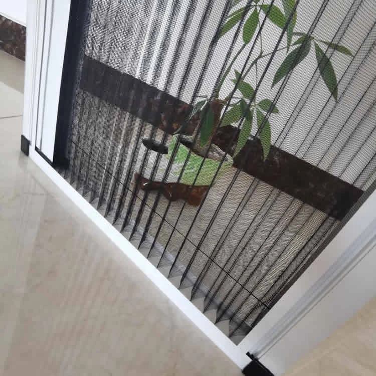 Aluminum Frame Fiberglass Screen Pleated Retractable Screen Door