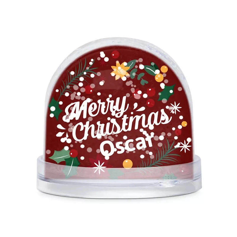 Acrylic Photo Insert Glitter Snow Globe Plastic Photo Frame Snow Globe