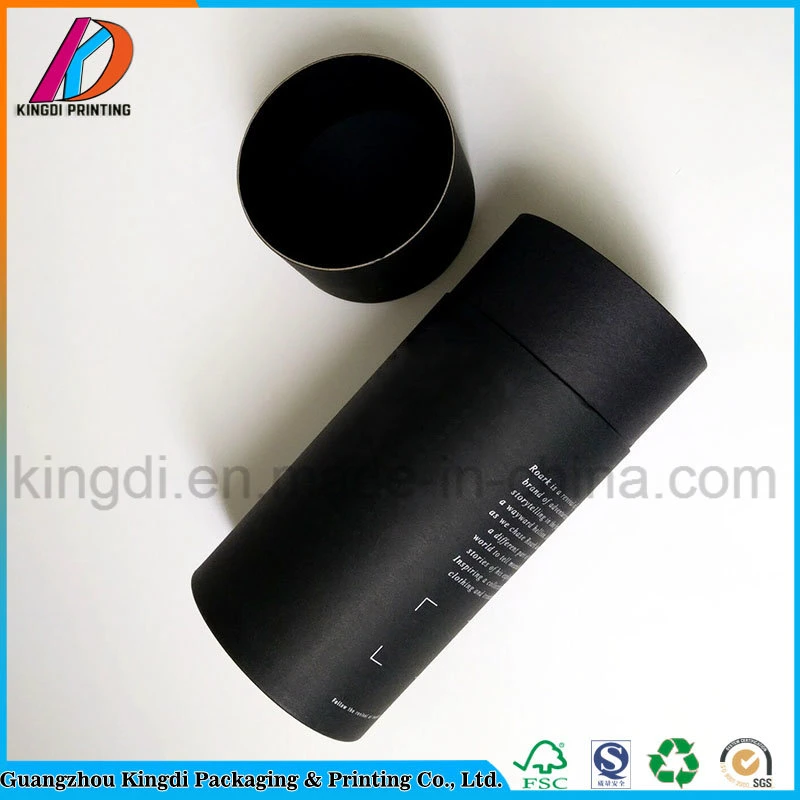 Hot Sale Black Cardboard Cylinder T-Shirt Round Tube Packaging Box